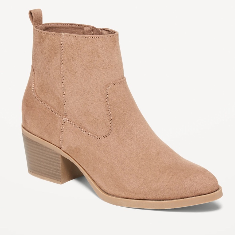 🆕 Old Navy Women Faux-Suede Western Ankle Boots 7 1/2